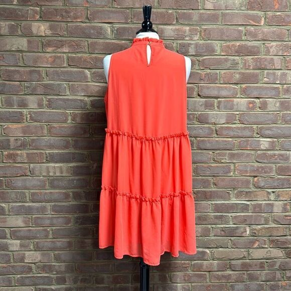 Mud Pie Naomi Coral Ruffle Dress Size Large New - Picture 4 of 8